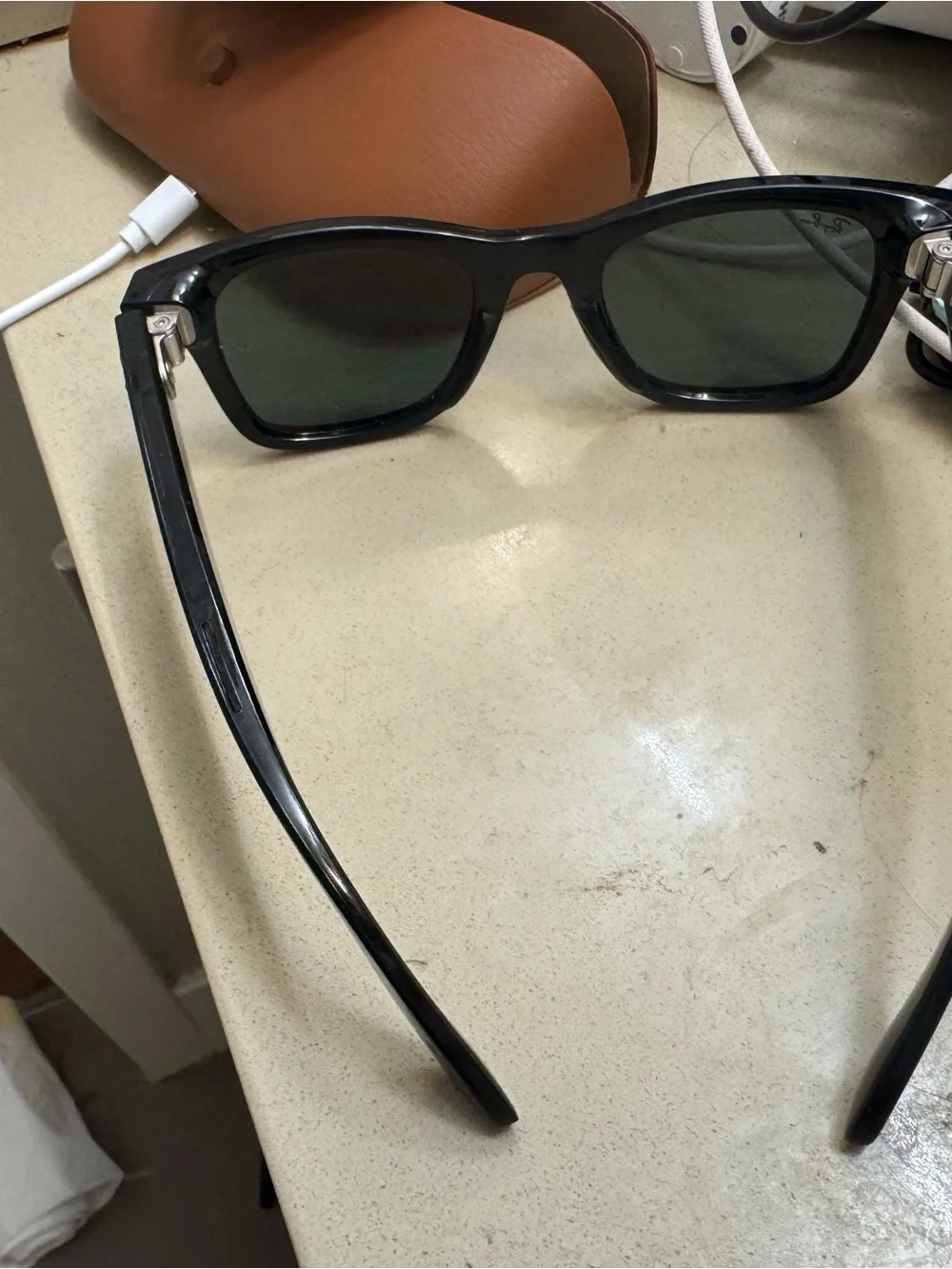 Ray-Ban Brown Leather-Look Sunglasses Case